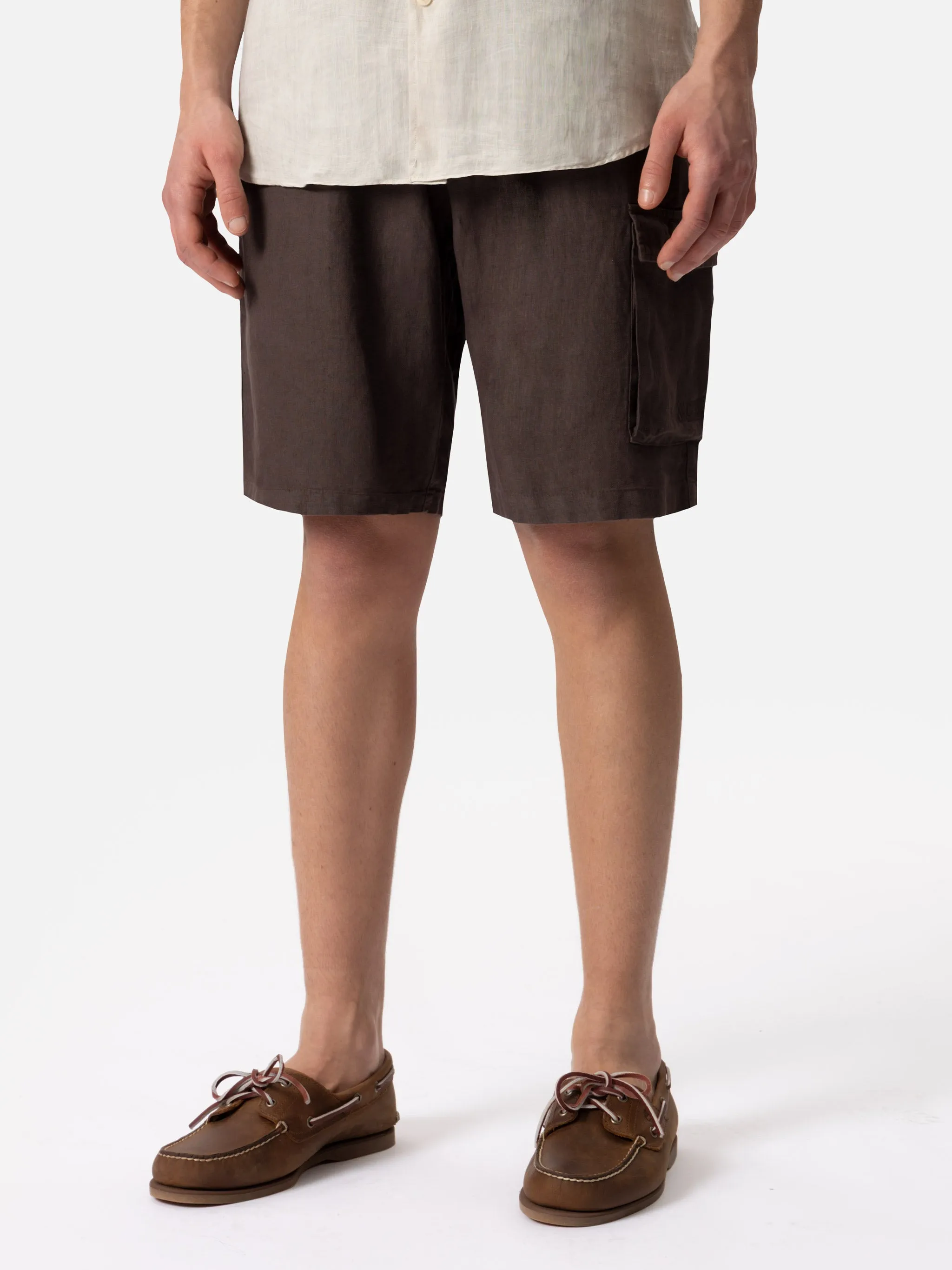 Brown linen bermuda Marseille