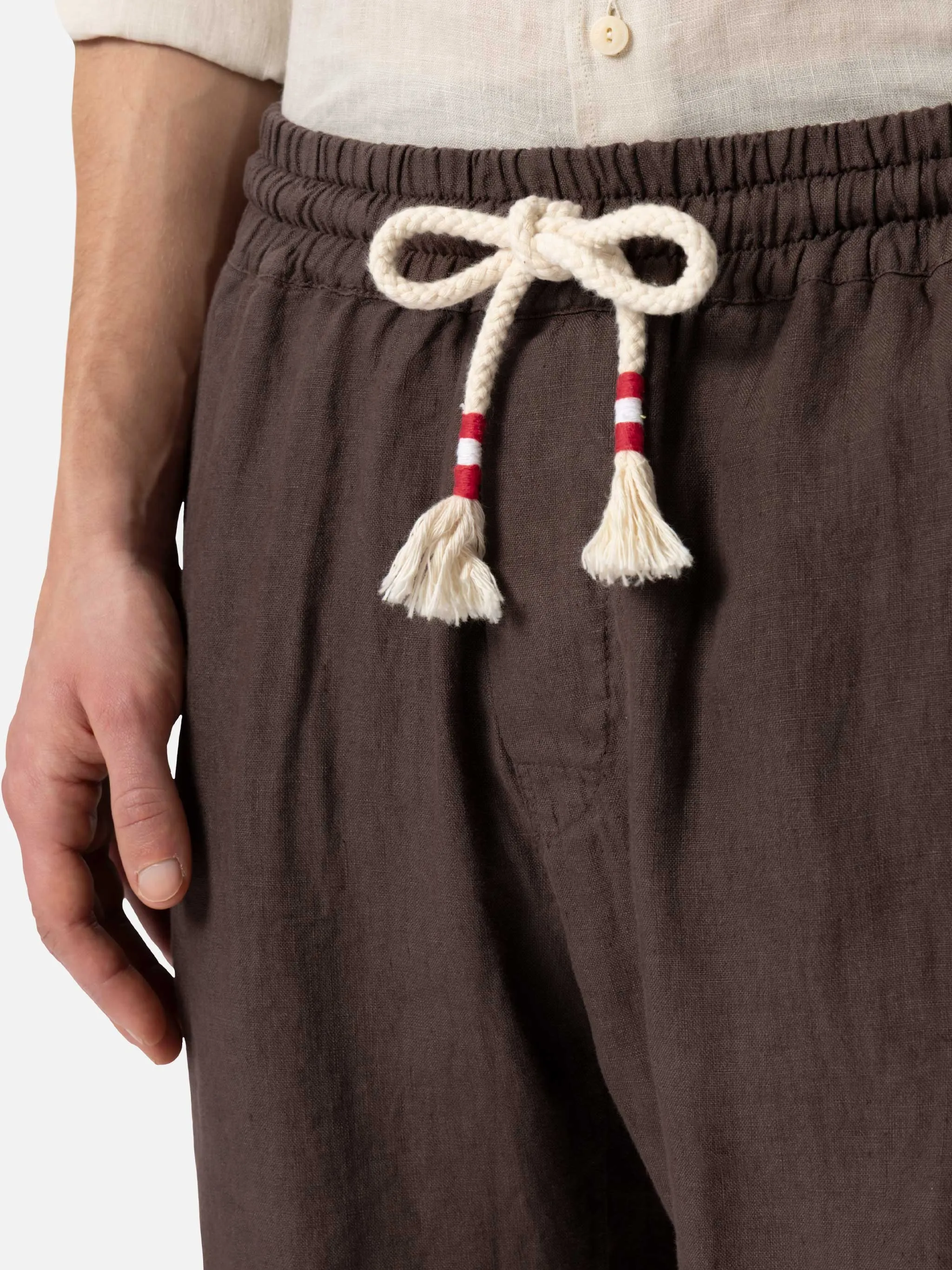 Brown linen bermuda Marseille