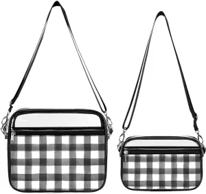 Buffalo Check Transparent Cross Bag Two-piece Set