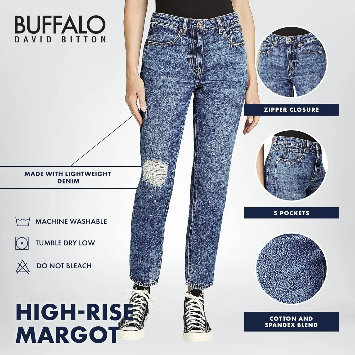 Buffalo David Bitton Women's Madison Relaxed Boyfriend Jeans