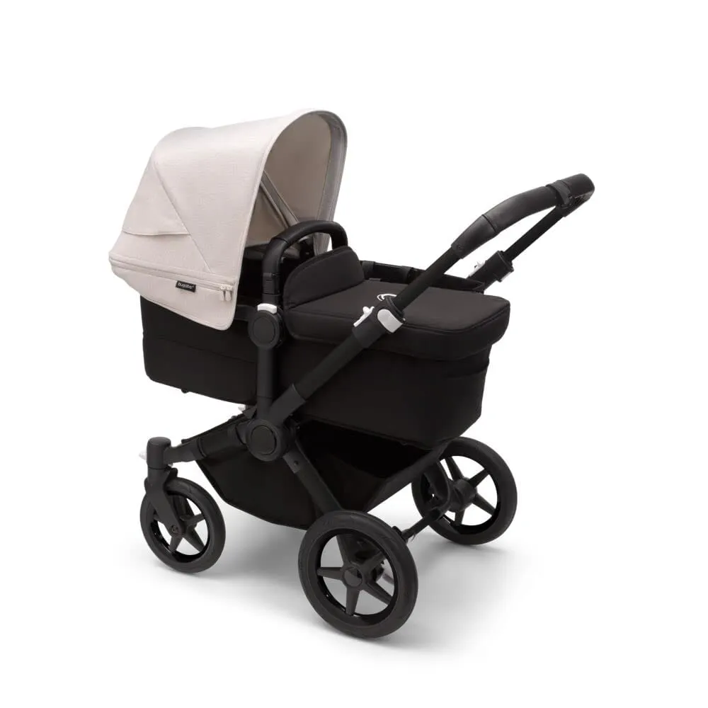 Bugaboo Donkey 5 Mono Complete Single Stroller Converts to Side-by-Side Double Stroller, Multiple Seat Positions - Black/Midnight Black-Misty White