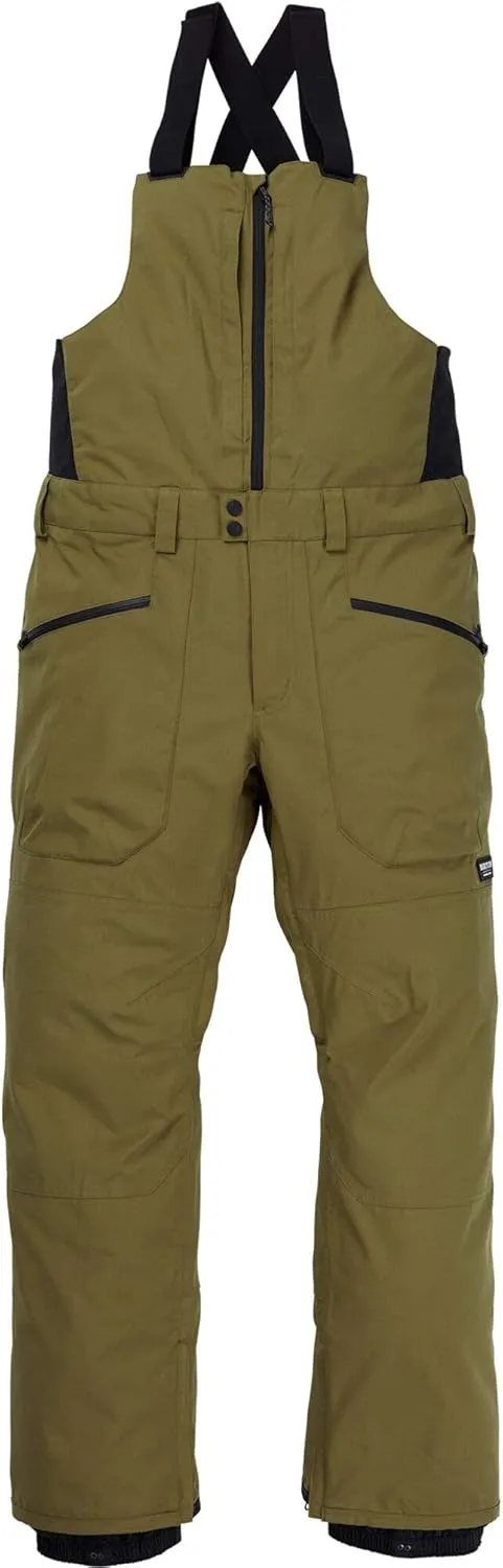 Burton Mens' Reserve 2L Waterproof Snow Bib Pants (Short)