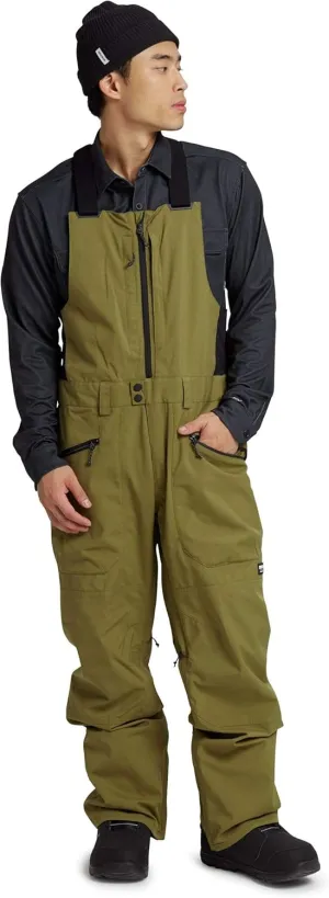 Burton Mens' Reserve 2L Waterproof Snow Bib Pants (Short)