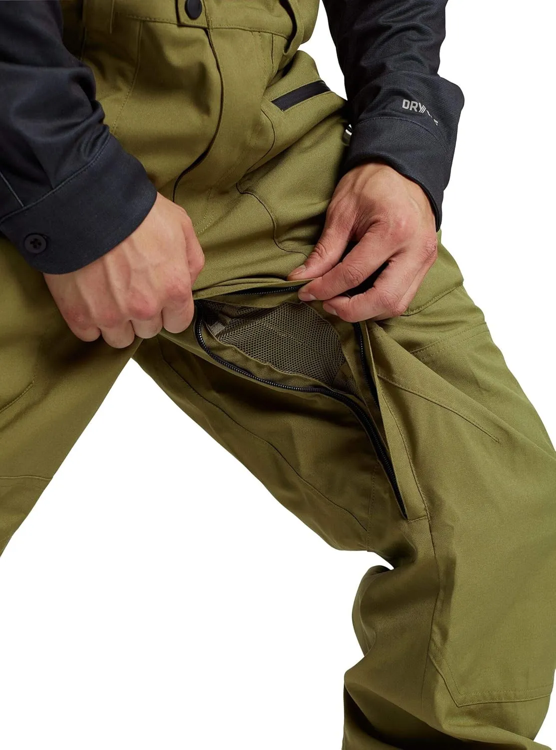 Burton Mens' Reserve 2L Waterproof Snow Bib Pants (Short)