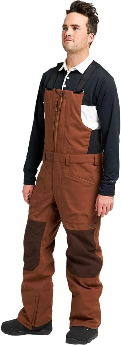 Burton Men's Standard Reserve Bib Pant, Bison/Seal Brown, Small