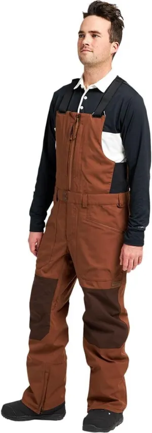 Burton Men's Standard Reserve Bib Pant, Bison/Seal Brown, Small