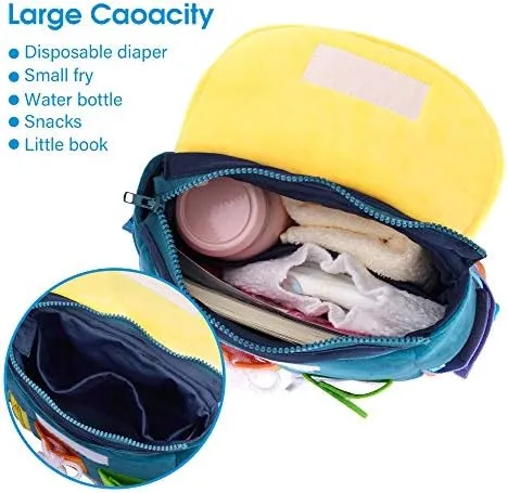 Busy Board - Toddler Backpack with Buckles and Learning Activity Toys - Develop Fine Motor Skills and Basic Life Skills - Learn to Tie Shoes - Children's Travel Toy
