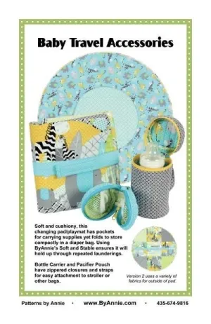 ByAnnie Baby Travel Accessories Pattern -3 Projects Per Pattern (14 Colors of 18"x54" Mesh Packs Sold Separately)