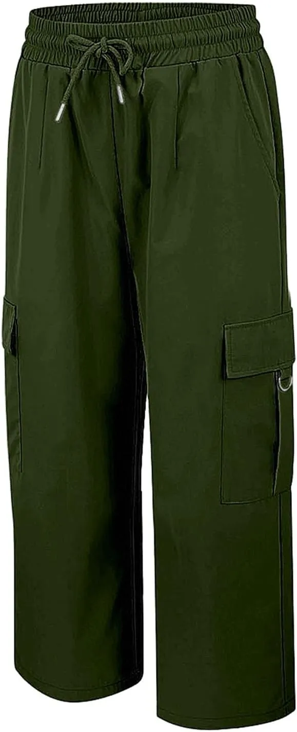 Capri Pants for Women Palazzo Lounge Pants Summer Dandelion Graphic Cropped Cotton Linen Comfy Baggy Trousers