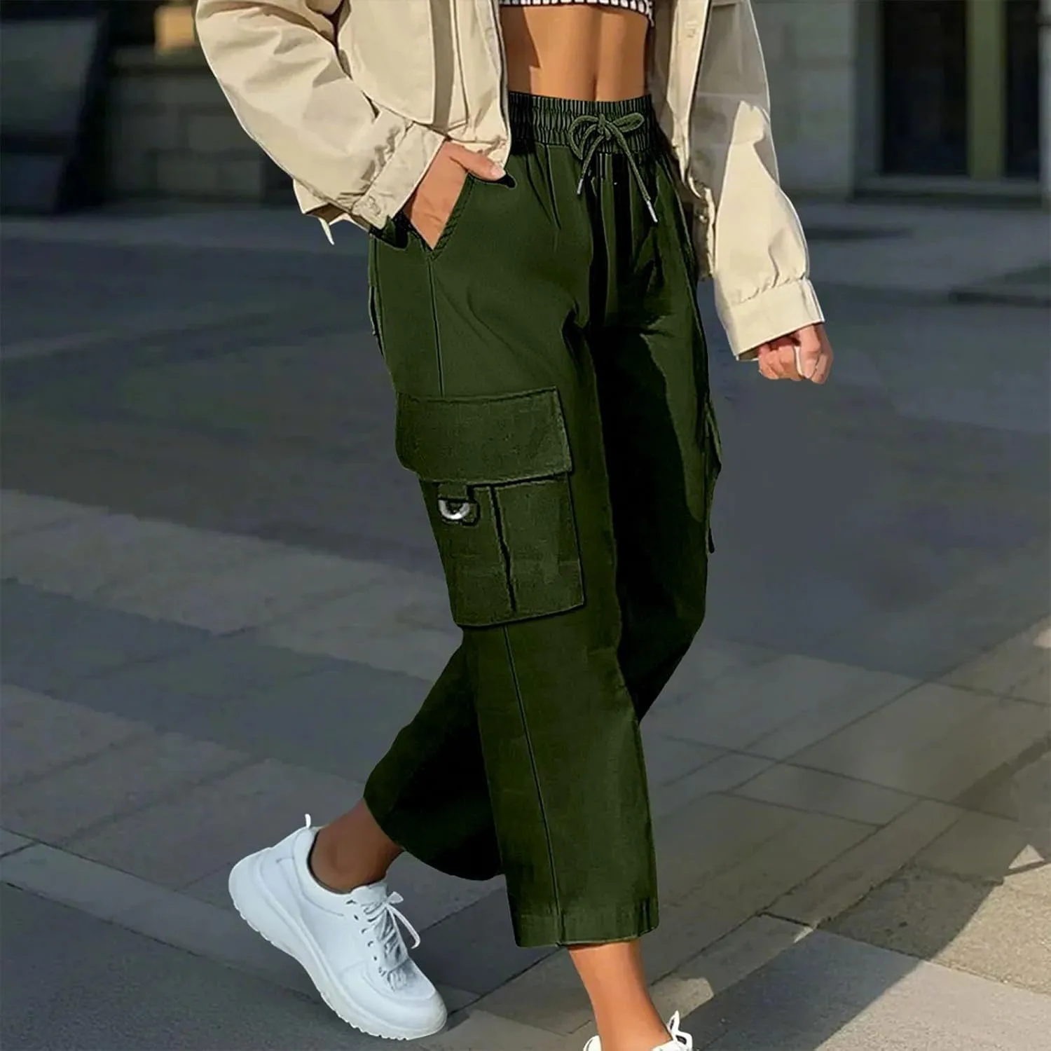 Capri Pants for Women Palazzo Lounge Pants Summer Dandelion Graphic Cropped Cotton Linen Comfy Baggy Trousers