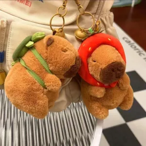 Capybara Cute Cartoon Pendant Plush Toy Doll Bag Hanging Ornaments Cute Kapila Keychain Doll Kids Backpack Birthday Gift Fluffy