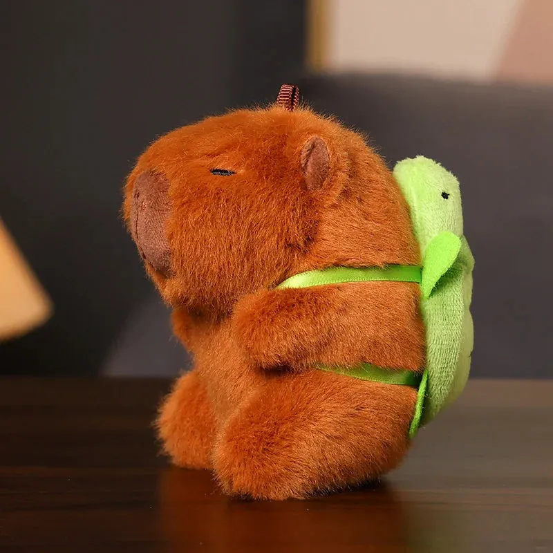 Capybara Cute Cartoon Pendant Plush Toy Doll Bag Hanging Ornaments Cute Kapila Keychain Doll Kids Backpack Birthday Gift Fluffy