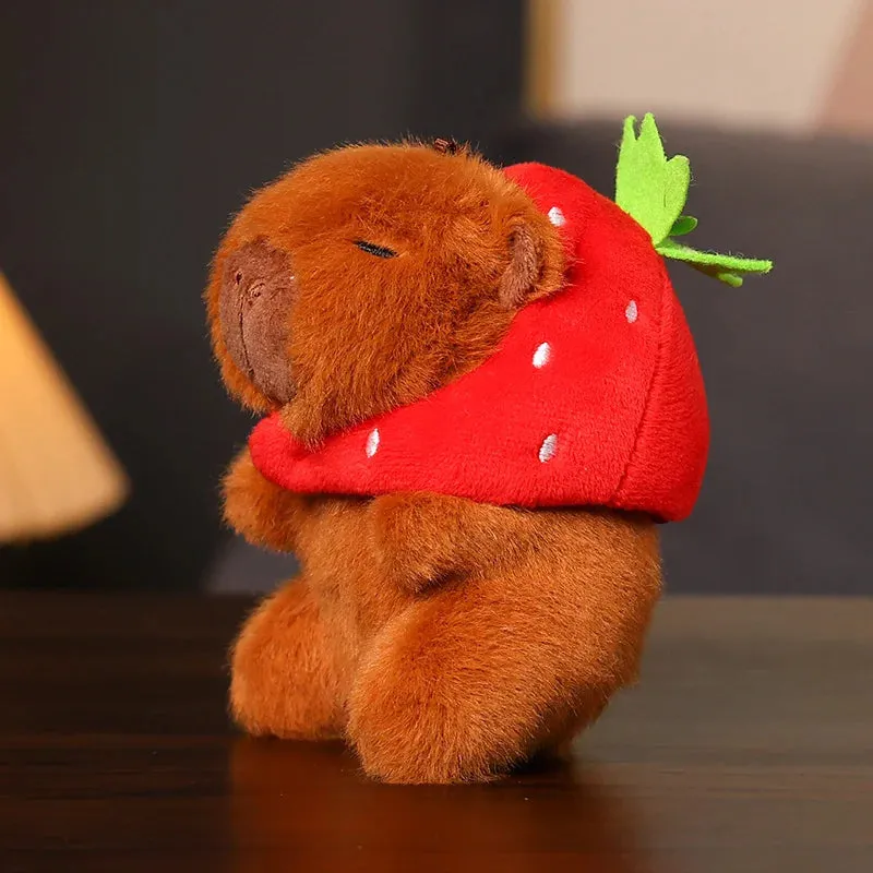 Capybara Cute Cartoon Pendant Plush Toy Doll Bag Hanging Ornaments Cute Kapila Keychain Doll Kids Backpack Birthday Gift Fluffy