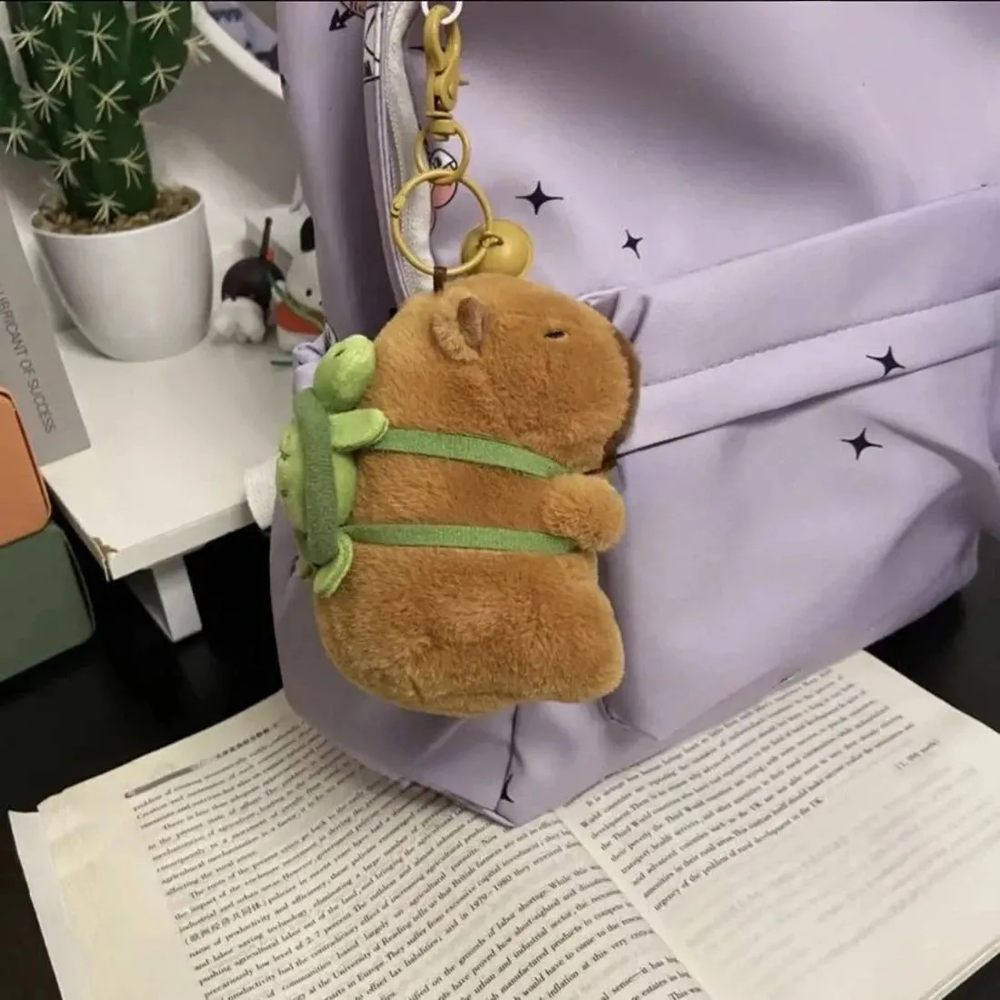 Capybara Cute Cartoon Pendant Plush Toy Doll Bag Hanging Ornaments Cute Kapila Keychain Doll Kids Backpack Birthday Gift Fluffy