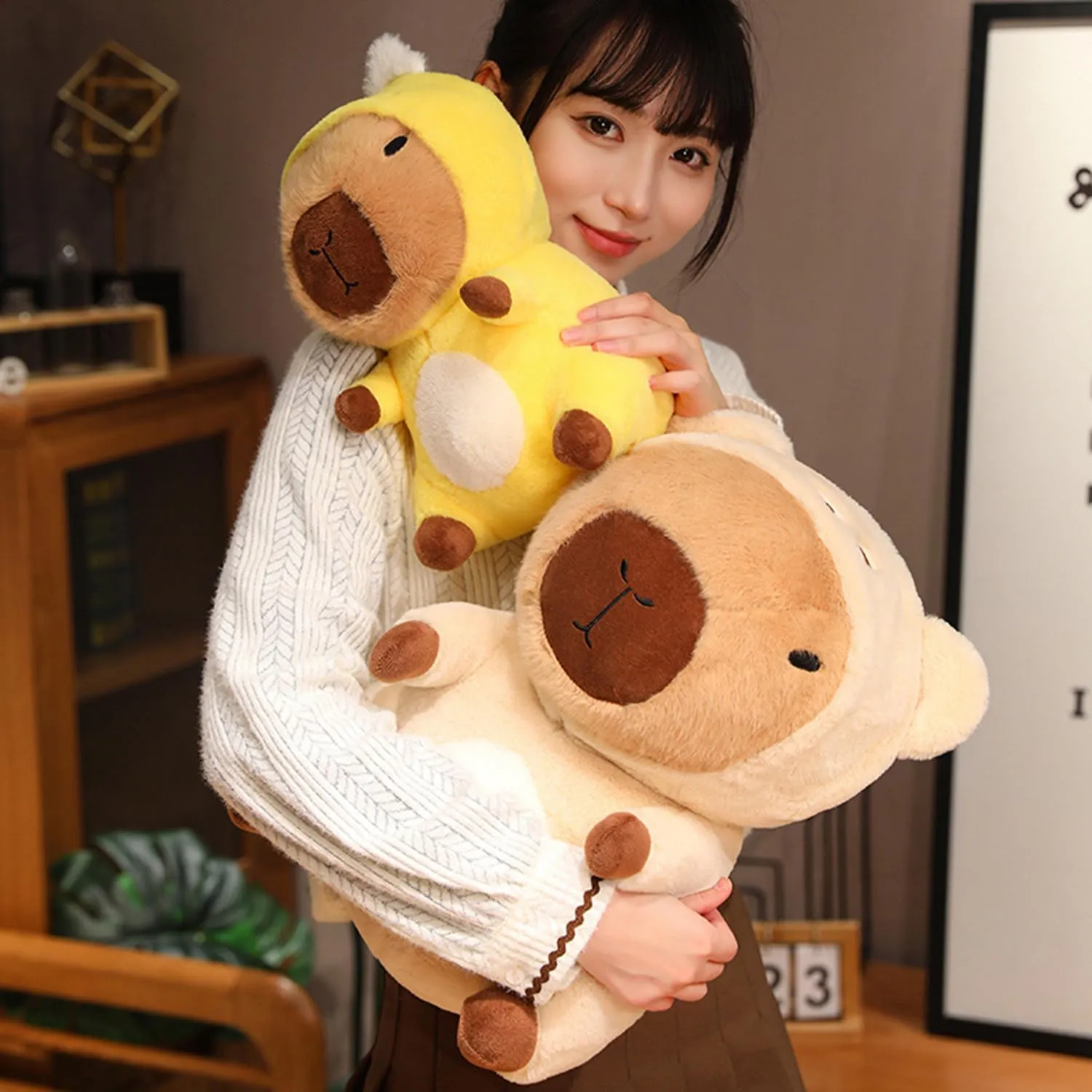 Capybara - Duck Stuffed Animal Capybara Wearing Yellow Duck Costume Plushies Dressed as Cute Funny Plush Toys for Kids Stuffed Animals Gift for Lover 10 Inch