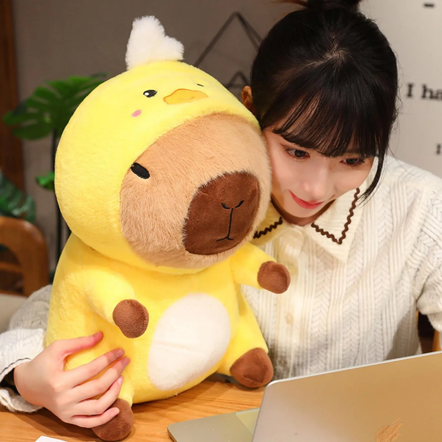 Capybara - Duck Stuffed Animal Capybara Wearing Yellow Duck Costume Plushies Dressed as Cute Funny Plush Toys for Kids Stuffed Animals Gift for Lover 10 Inch