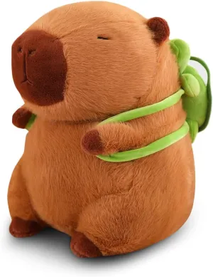 Capybara Plush Toy, Cute Stuffed Animals Kawaii Capibara Plush Pillow Christmas Birthday Easter Valentine's Day Gift for Kids Boys Girls (9" Turtle Capybara)