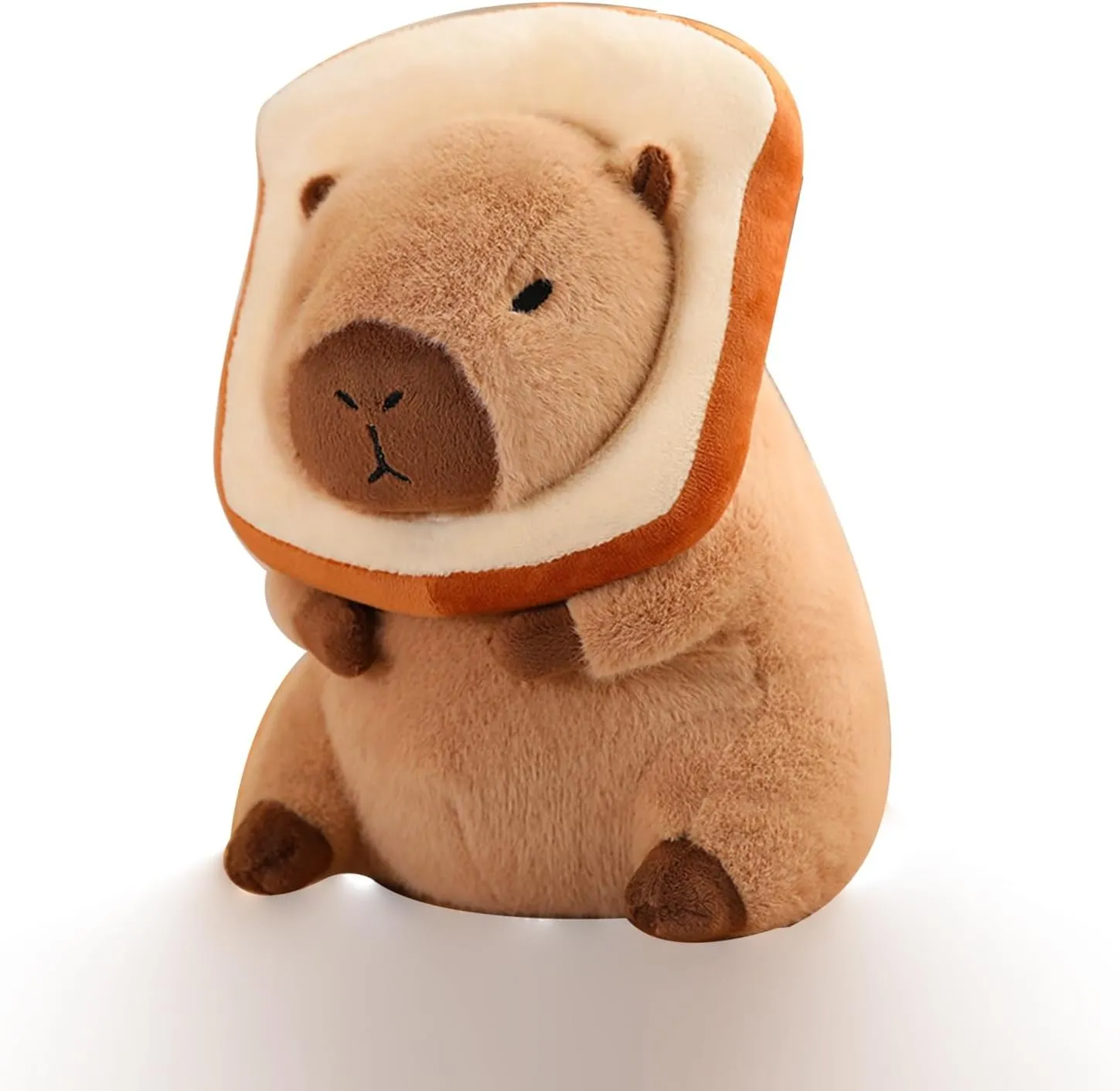 Capybara Plush Toy with Wearable Toast Headgear, Soft Capybara Plush Doll Pillow, 16 inch