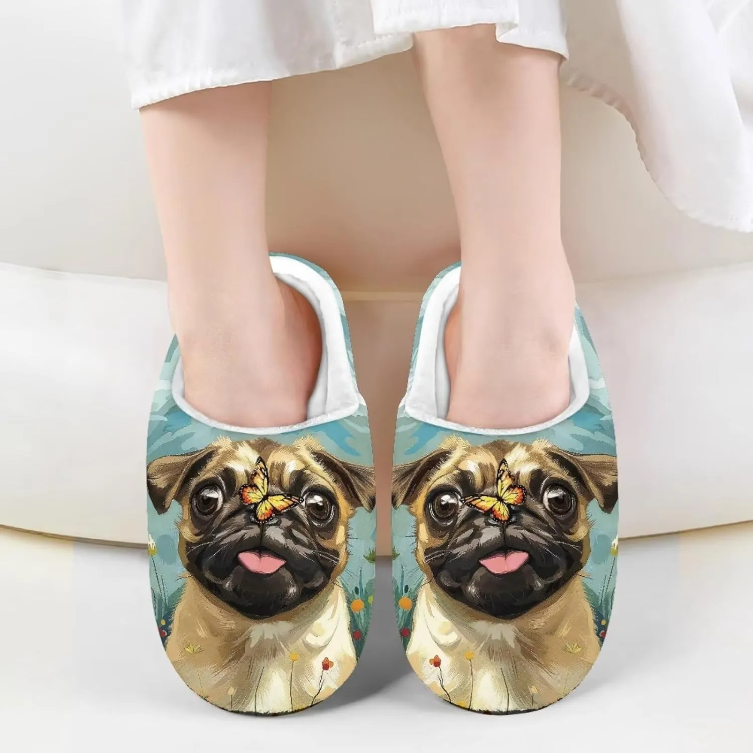 Cartoon Animal Children's Plush Slippers Washable House Slippers Cute Patterns Comfortable Flannel Indoor Winter Shoes SizeUS 9-15