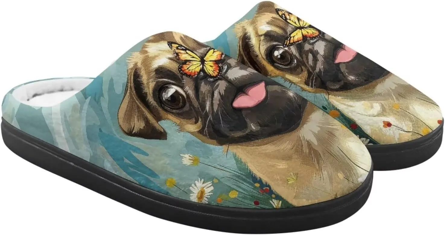 Cartoon Animal Children's Plush Slippers Washable House Slippers Cute Patterns Comfortable Flannel Indoor Winter Shoes SizeUS 9-15