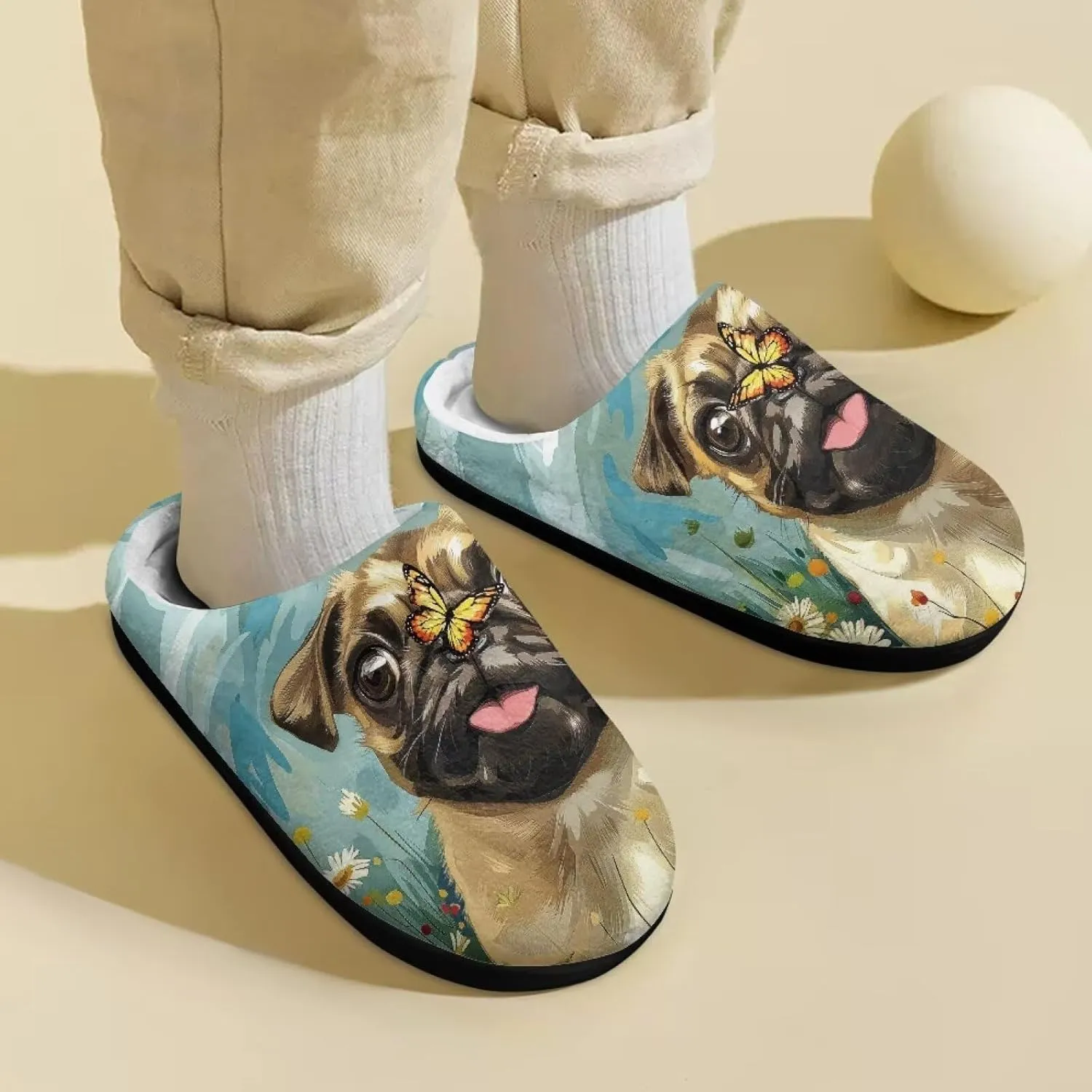 Cartoon Animal Children's Plush Slippers Washable House Slippers Cute Patterns Comfortable Flannel Indoor Winter Shoes SizeUS 9-15