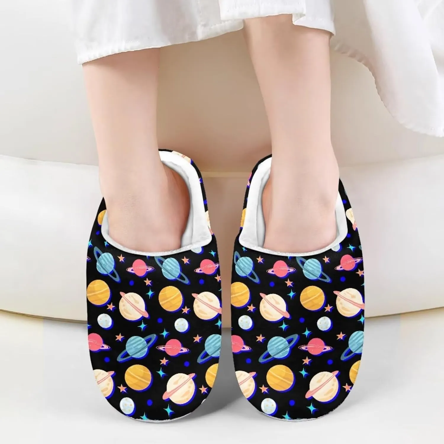 Cartoon Children's Plush Cozy House Slippers for Little Kids Girls Boys Non-Slip Soft Slipper Lightweight Slip On Warm Fluffy Indoor Outdoor Winter Shoes US Size 9-15