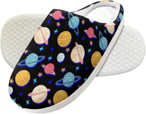Cartoon Children's Plush Cozy House Slippers for Little Kids Girls Boys Non-Slip Soft Slipper Lightweight Slip On Warm Fluffy Indoor Outdoor Winter Shoes US Size 9-15