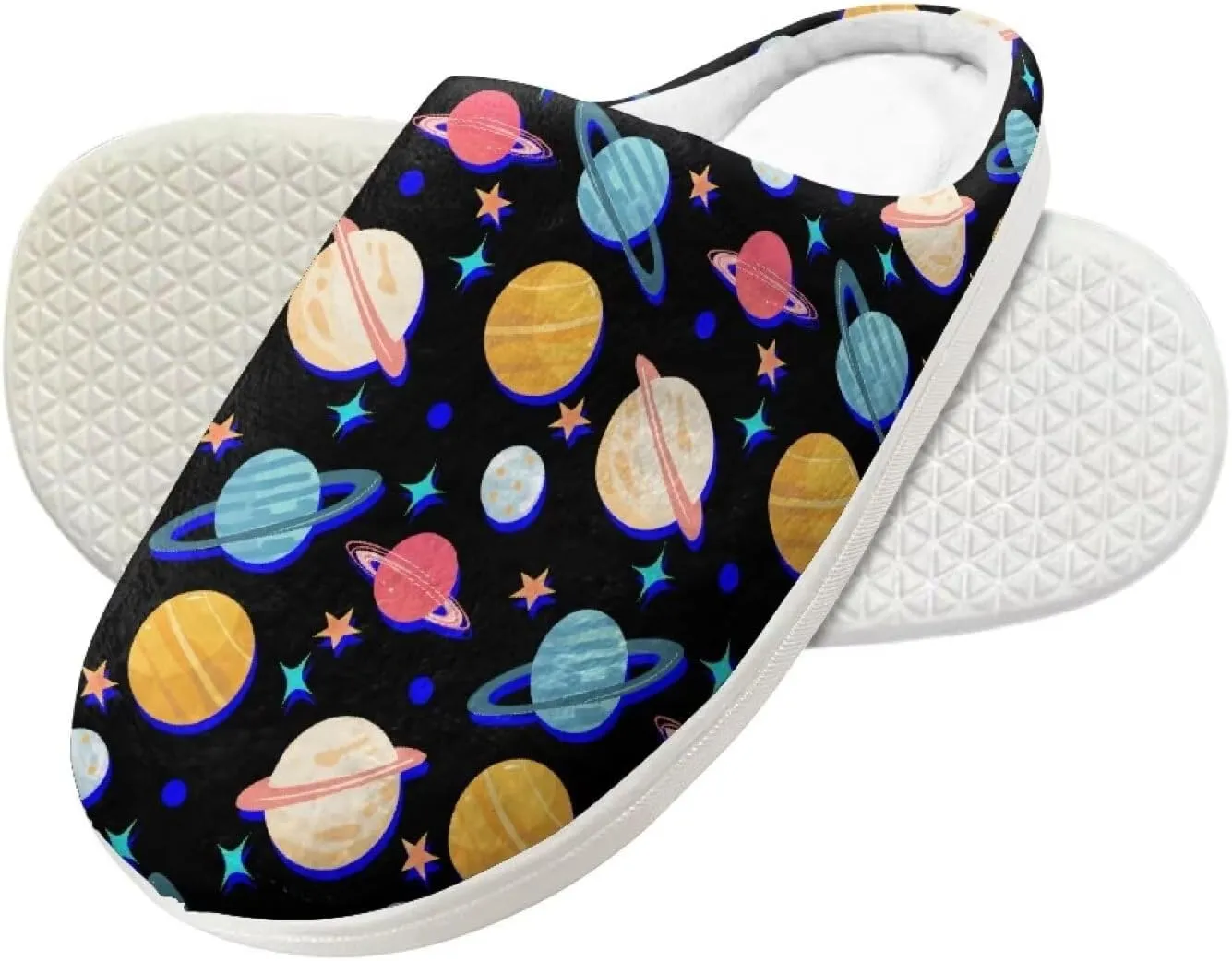 Cartoon Children's Plush Cozy House Slippers for Little Kids Girls Boys Non-Slip Soft Slipper Lightweight Slip On Warm Fluffy Indoor Outdoor Winter Shoes US Size 9-15