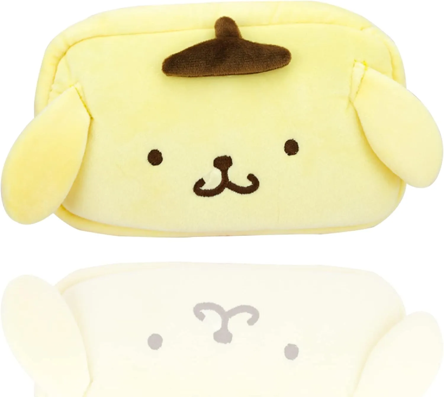Cartoon Cosmetic Bag With Zipper,Kawaii Plush Makeup Bag,Cute Brush Organizer Toiletry Bag for Women Girls(Yellow)