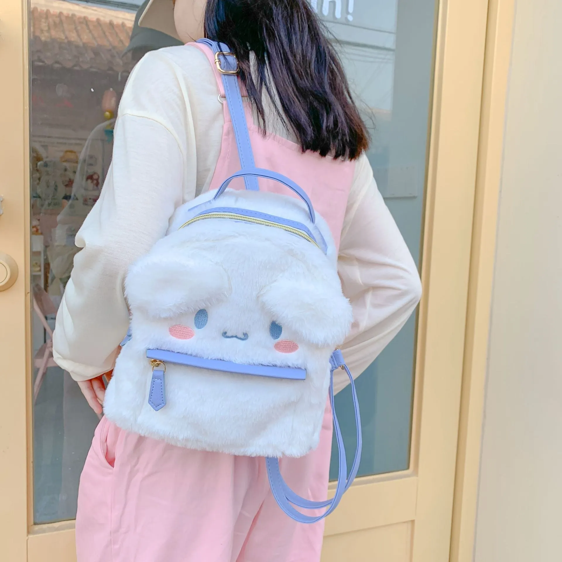 Cartoon Plush Cute Girlish Ugly Big Ears Backpacks