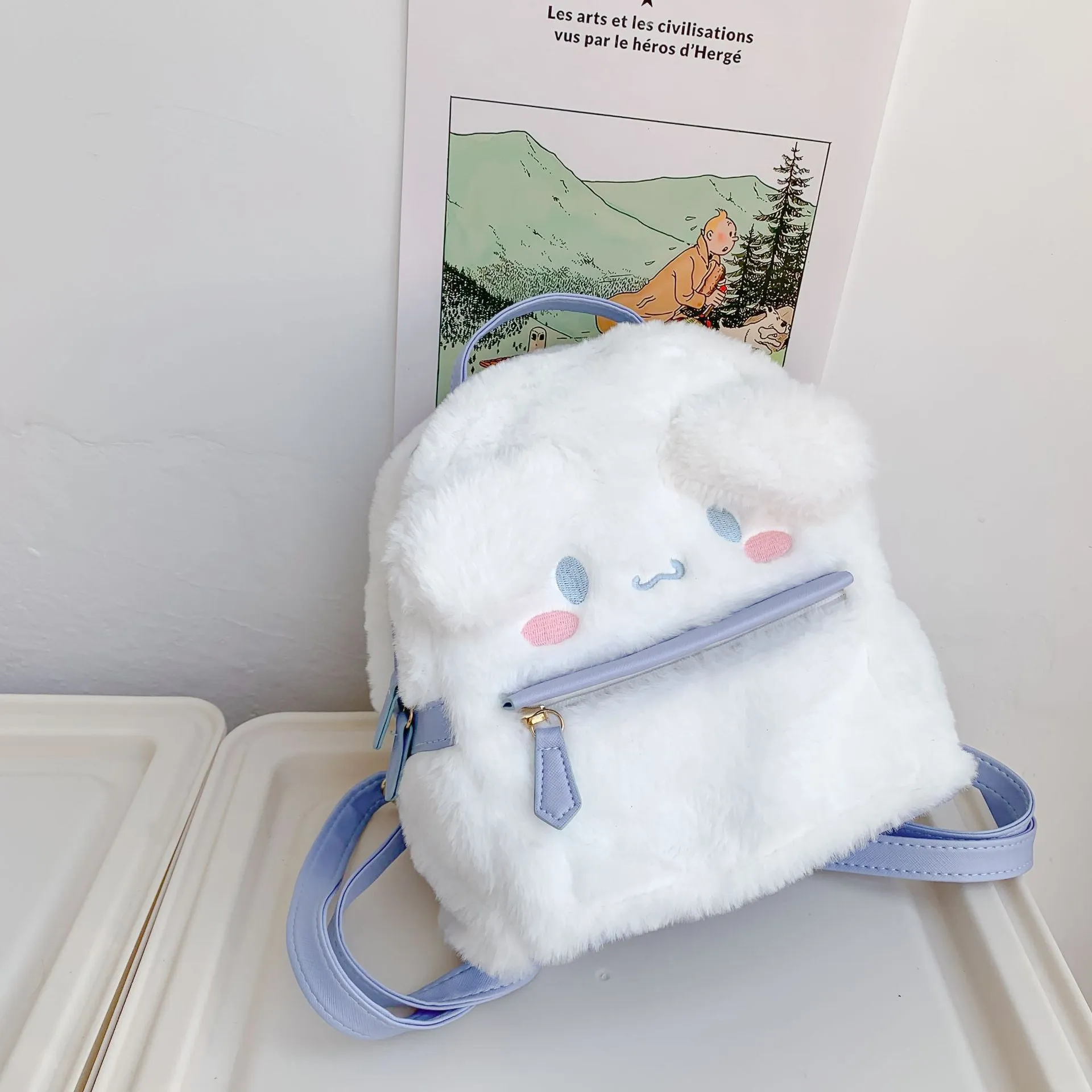 Cartoon Plush Cute Girlish Ugly Big Ears Backpacks
