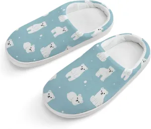 Cartoon Polar Bear Cub Boys Slippers House Shoes Indoor Comfy Fuzzy Plush Non Slip Slippers 30