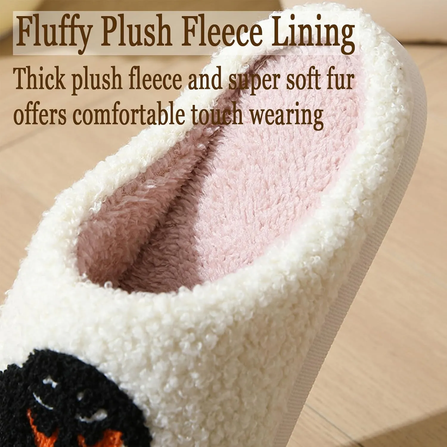 Cartoon Slippers for Women Men, Soft Fluffy Warm Lightweight Non-Slip Cute House Slippers Slip-On Cozy Indoor Outdoor Heart Meet Ne at Night Mushroom Cherry Strawberry Evil Eye Slippers