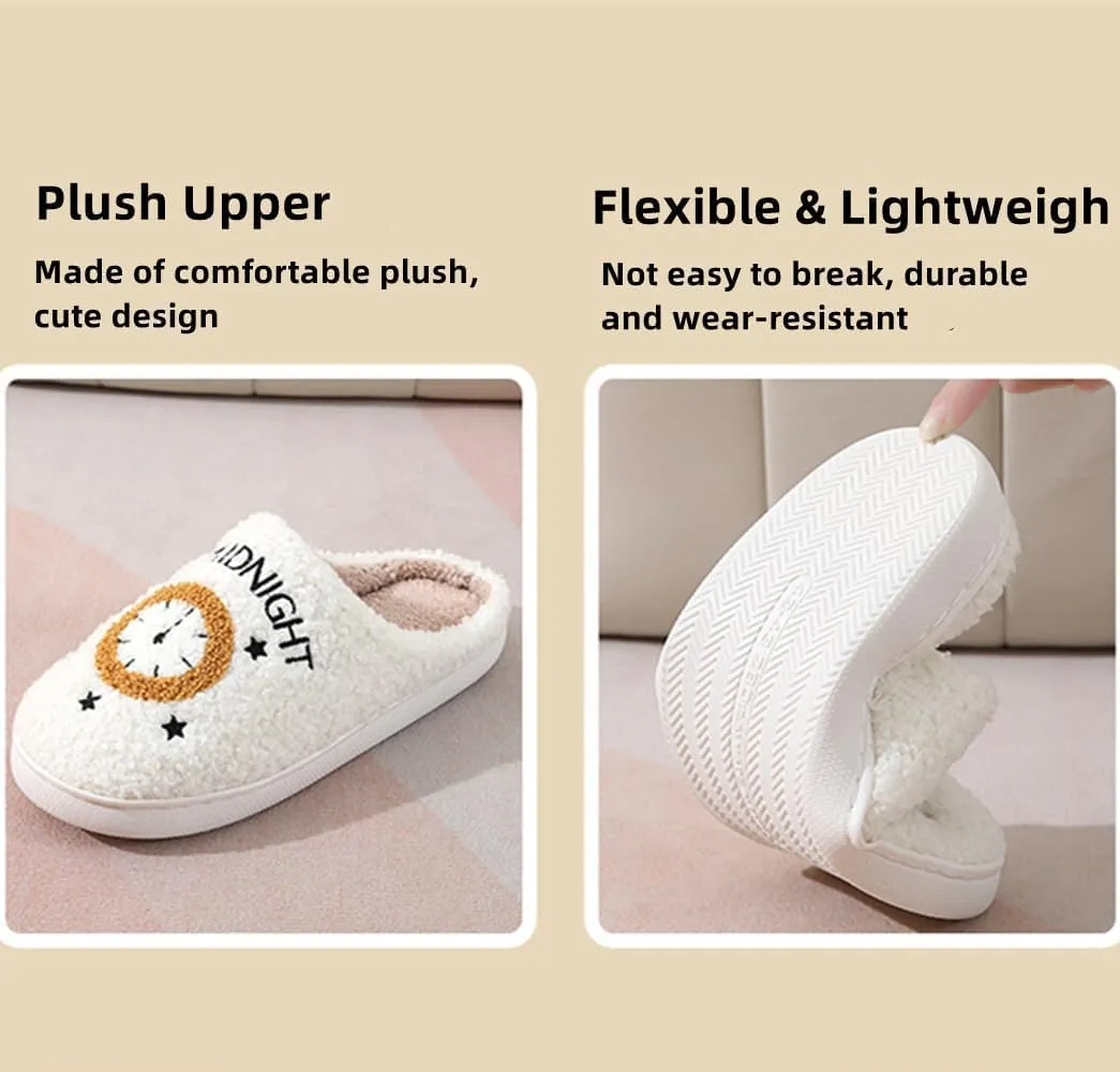 Cartoon Slippers for Women Men, Soft Fluffy Warm Lightweight Non-Slip Cute House Slippers Slip-On Cozy Indoor Outdoor Heart Meet Ne at Night Mushroom Slippers