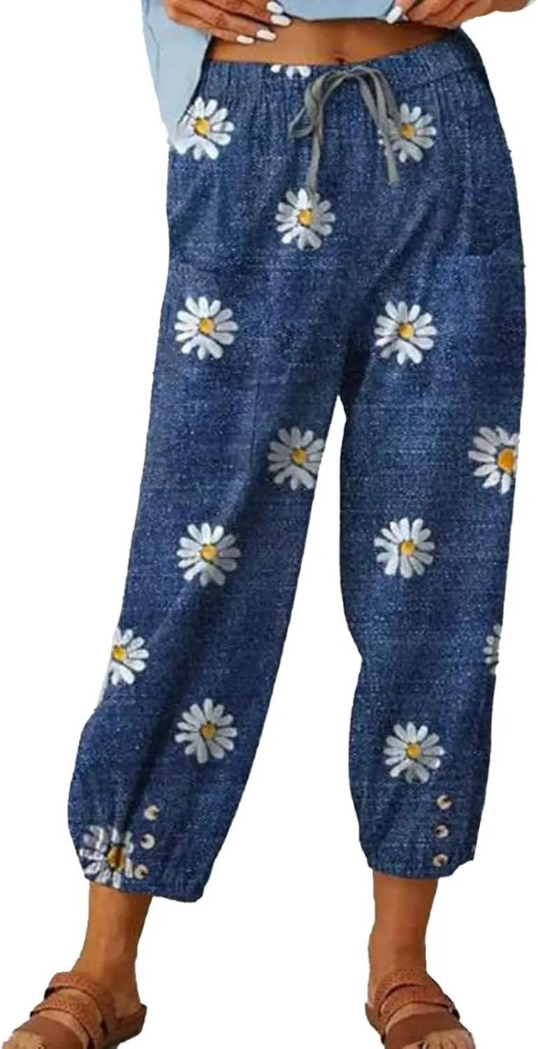 Casual Linen Pants for Women Wide Leg Long Pant Trousers with Pocket Comfy Casual Linen Clothes Women Linen for Women