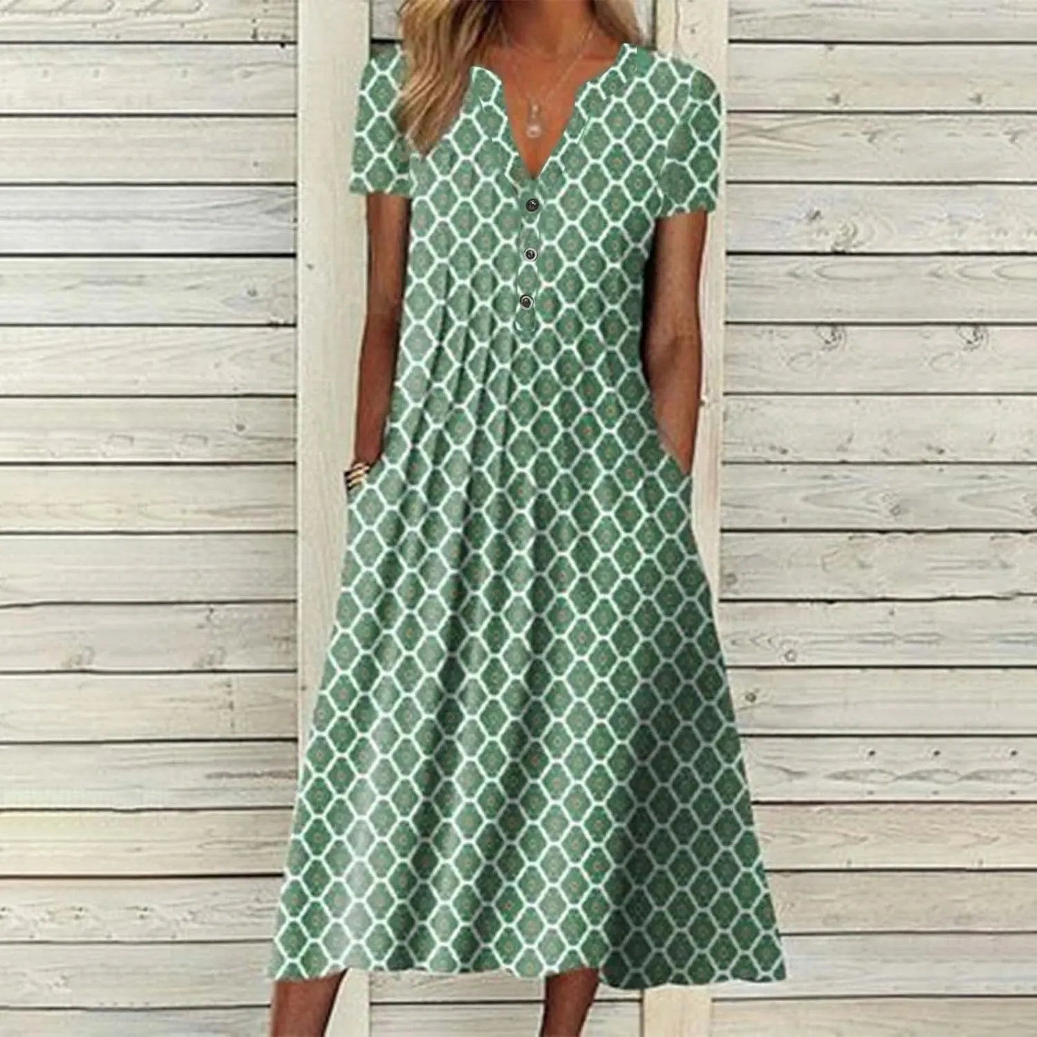 Ceboyel Summer Boho Dresses for Women 2023 Short Sleeve Maxi Long Dress Floral Print Casual Dress Trendy Ladies Outfits