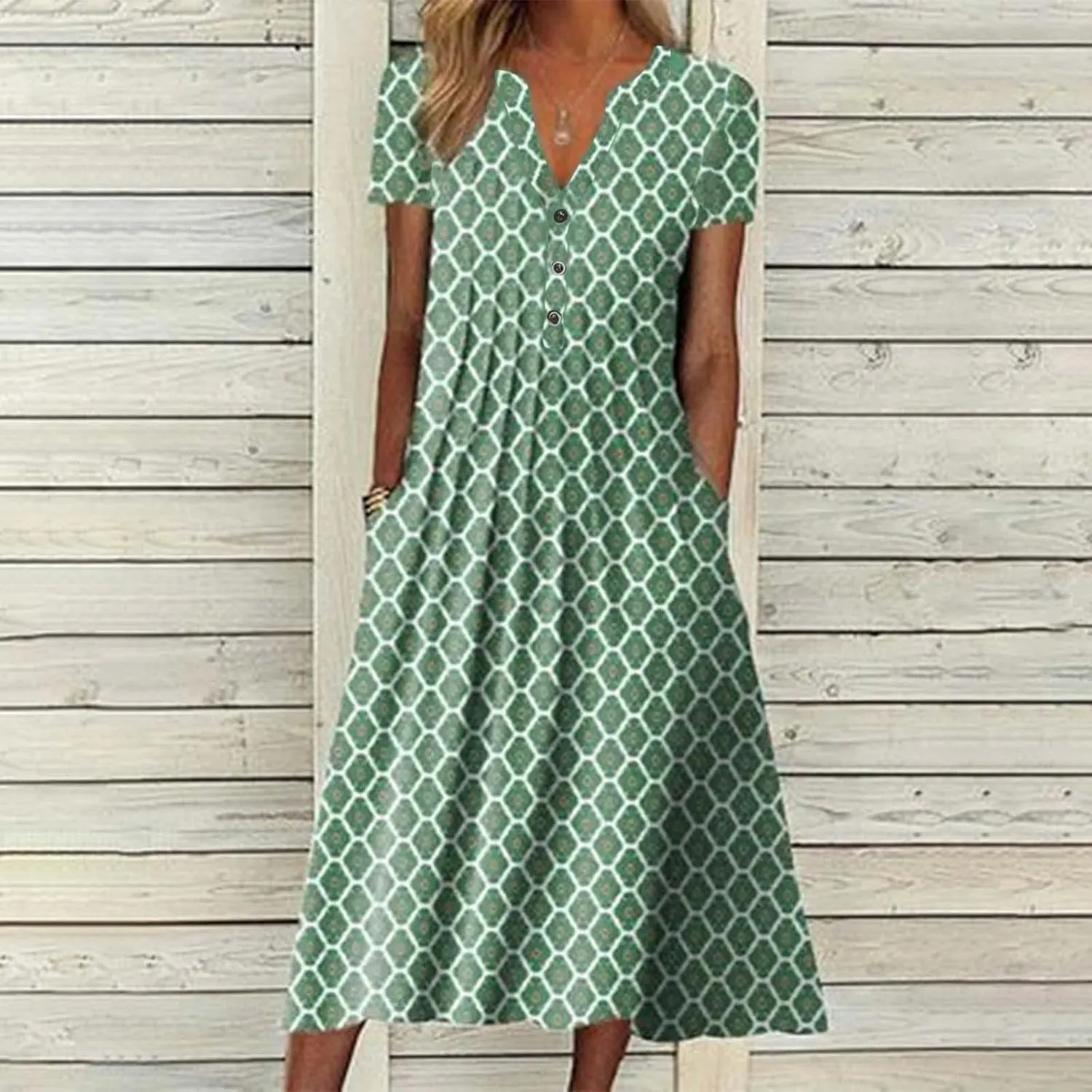 Ceboyel Summer Boho Dresses for Women 2023 Short Sleeve Maxi Long Dress Floral Print Casual Dress Trendy Ladies Outfits