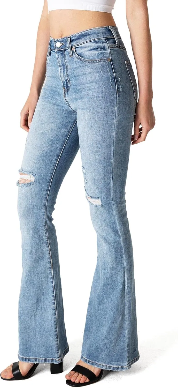 Celebrity Pink Jean Women's Juniors High Waisted Flared Bell Bottoms