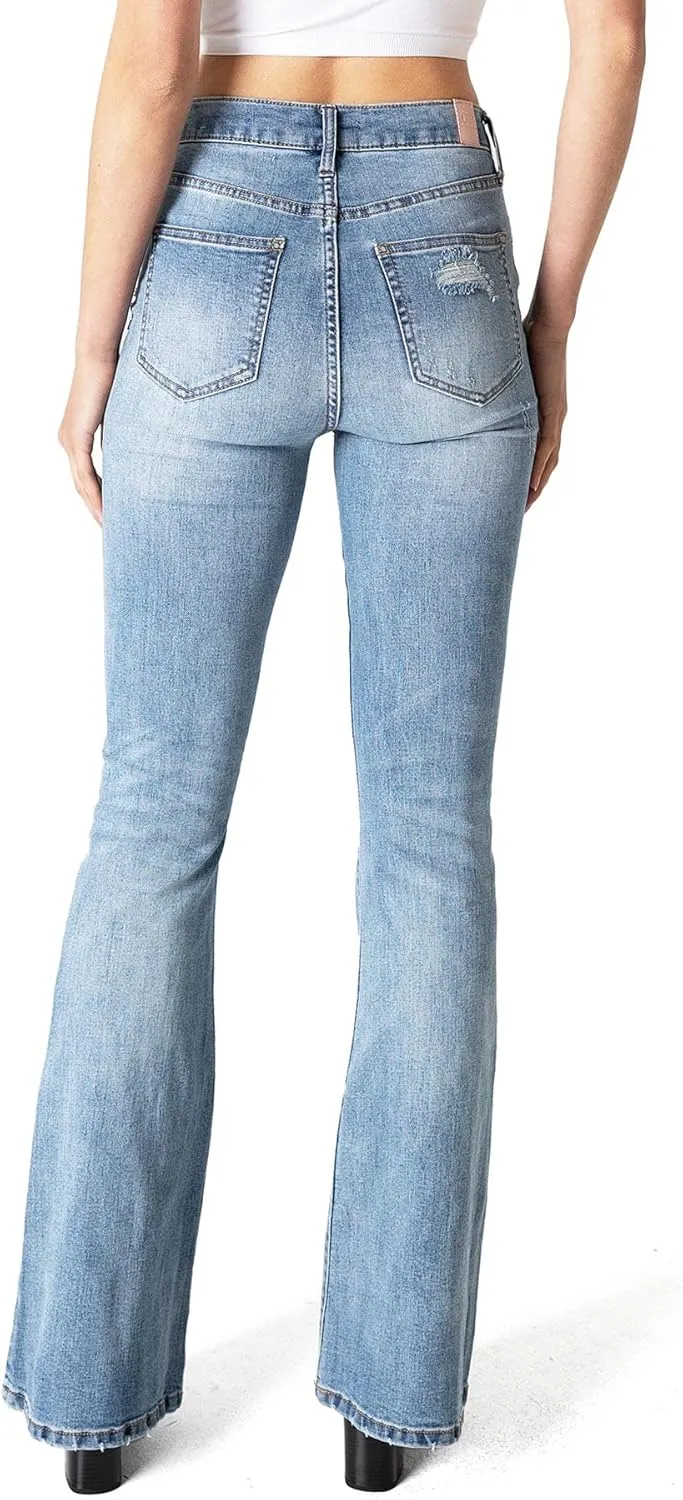 Celebrity Pink Jean Women's Juniors High Waisted Flared Bell Bottoms