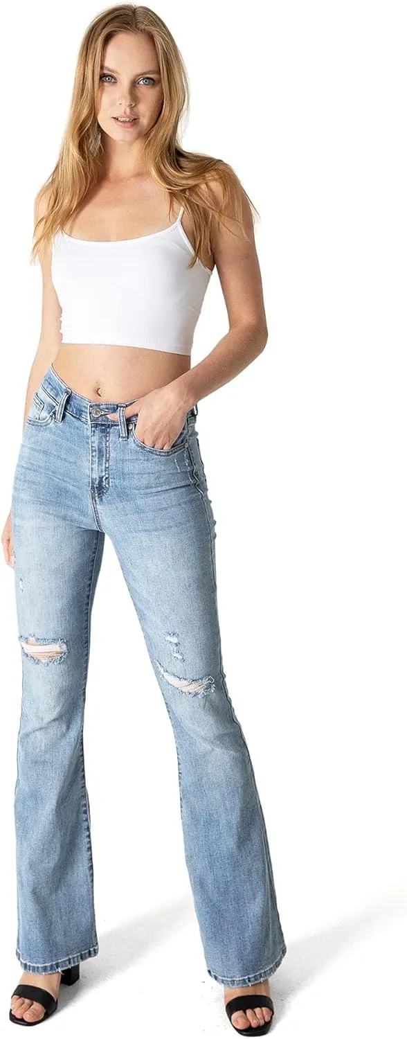 Celebrity Pink Jean Women's Juniors High Waisted Flared Bell Bottoms