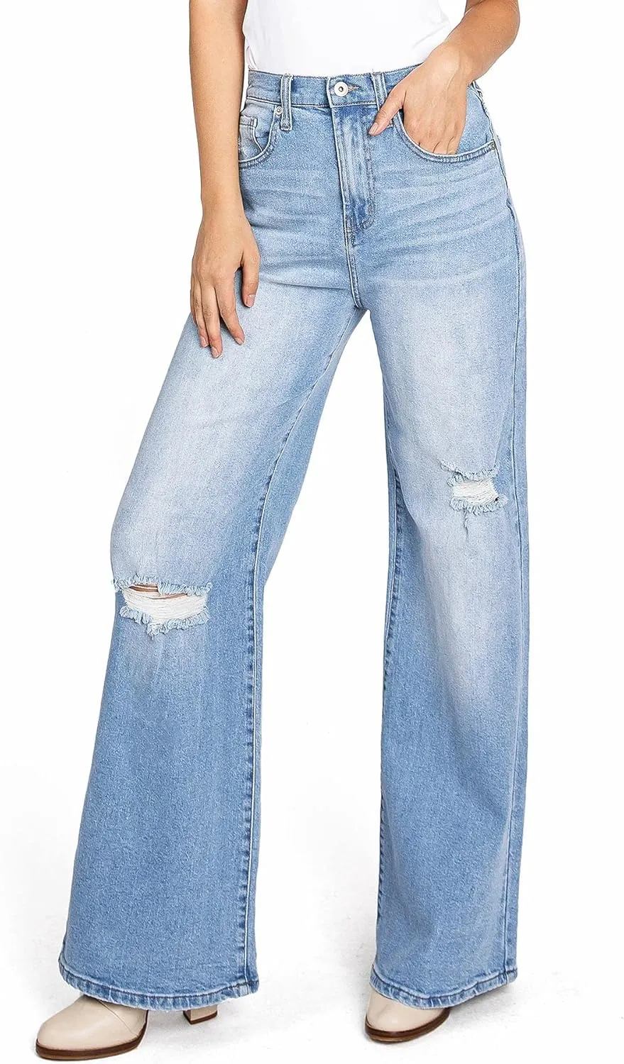 Celebrity Pink Women's Juniors High Rise Super Wide Leg Flare Jeans