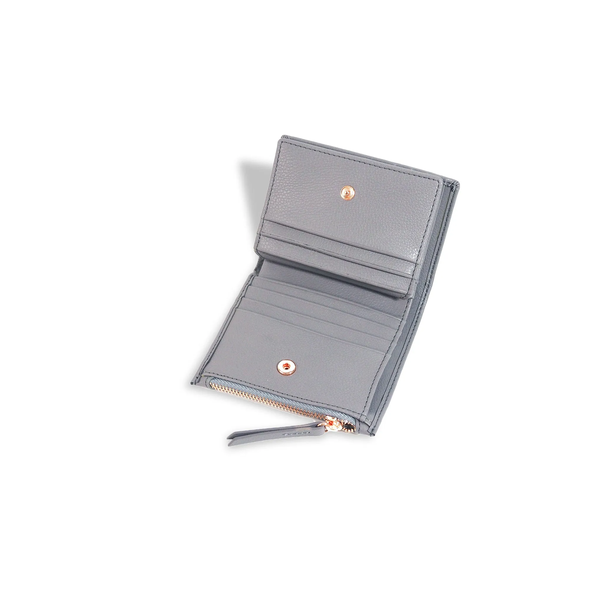 Central Zippered Mini Wallet - Slate Gray, Rose Gold | Urban Series