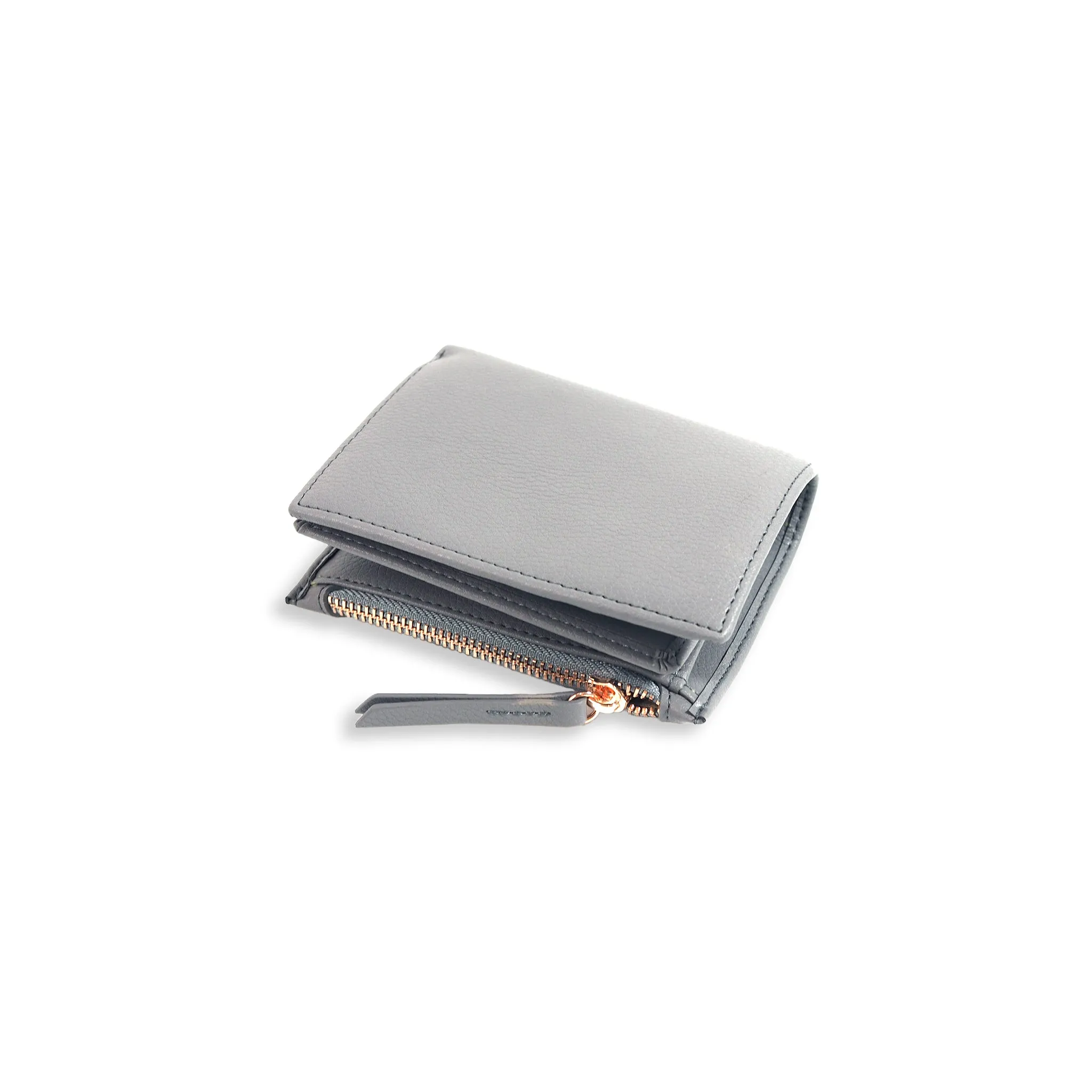 Central Zippered Mini Wallet - Slate Gray, Rose Gold | Urban Series
