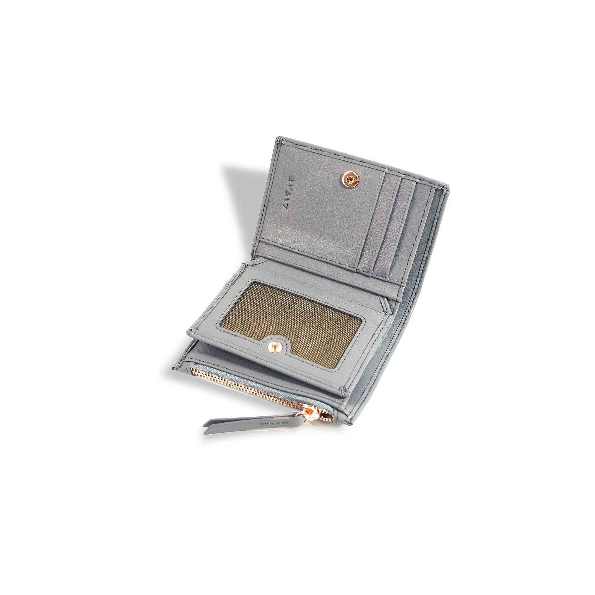 Central Zippered Mini Wallet - Slate Gray, Rose Gold | Urban Series