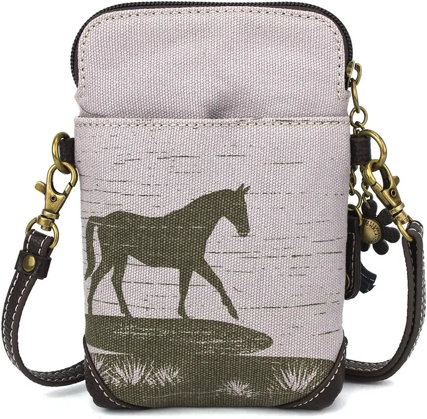 CHALA Canvas Crossbody Cell Phone Purse - Women Multicolor Handbag with Adjustable Strap
