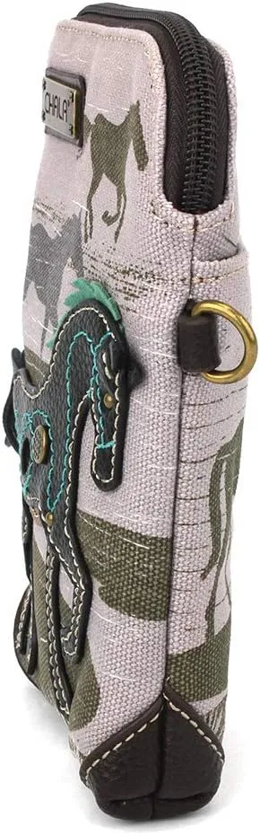 CHALA Canvas Crossbody Cell Phone Purse - Women Multicolor Handbag with Adjustable Strap