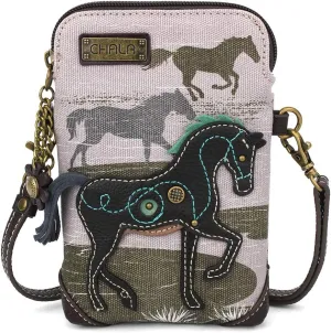 CHALA Canvas Crossbody Cell Phone Purse - Women Multicolor Handbag with Adjustable Strap