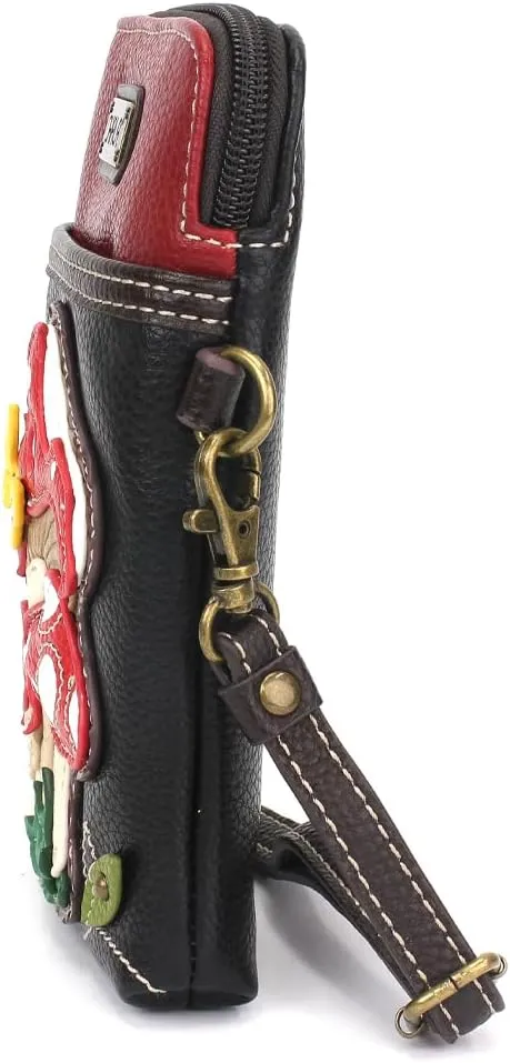 CHALA Cell Phone Crossbody Purse-Women PU Leather/Canvas Multicolor Handbag with Adjustable Strap