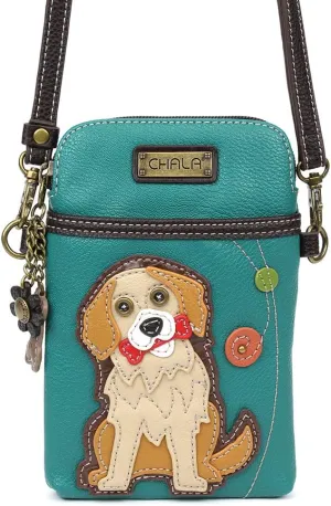 CHALA Cell Phone Crossbody Purse-Women PU Leather/Canvas Multicolor Handbag with Adjustable Strap