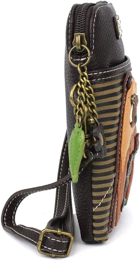 CHALA Cell Phone Crossbody Purse-Women PU Leather/Canvas Multicolor Handbag with Adjustable Strap